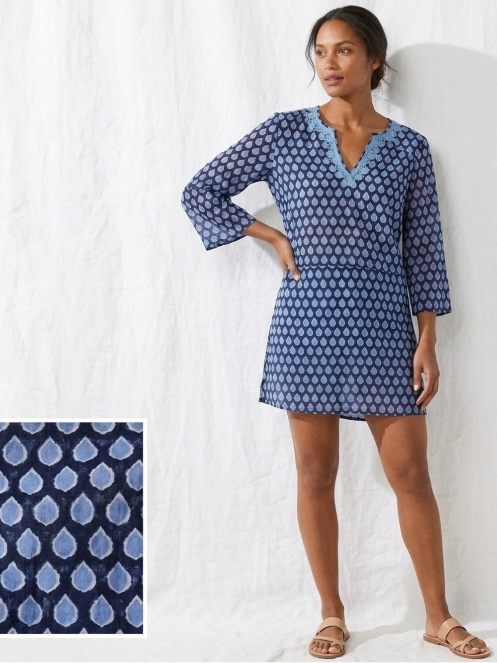Orvis Blue Tunic Swim Cover Up